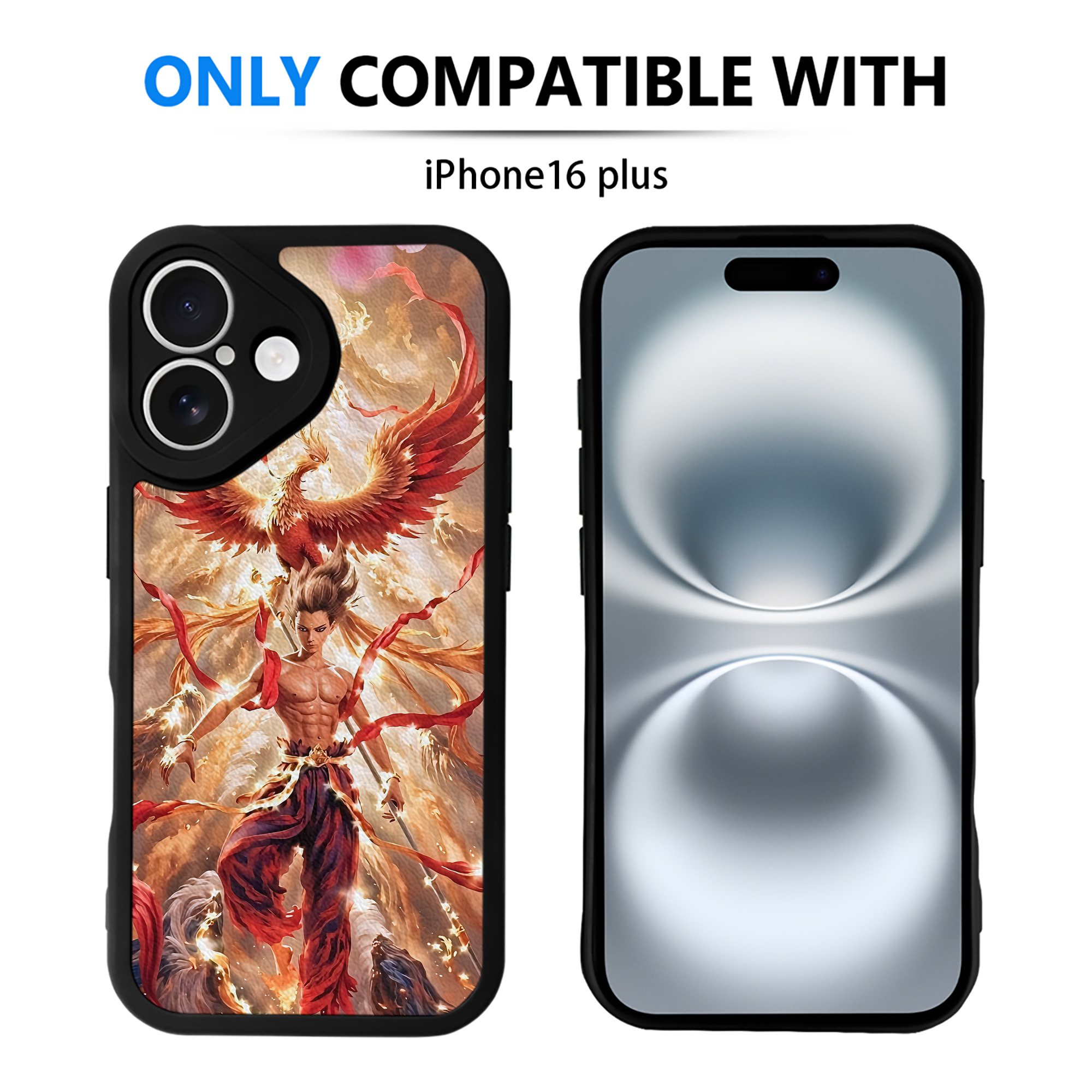 （画像用） Ne Zha 2 ナタ 魔童の大暴れ 【iPhone 16シリーズ対応】シリコンスマホケース（レザー調） 材質：シリコン
